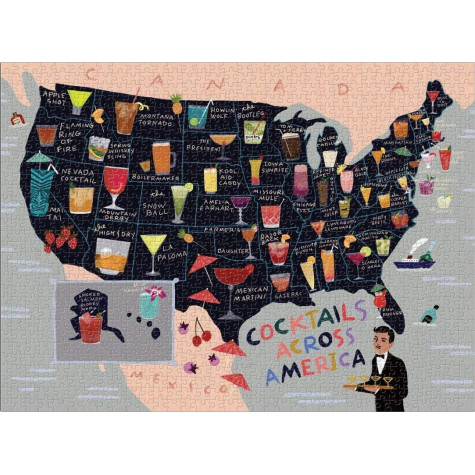 GALISON Puzzle Koktejly napříč Amerikou 1000 dílků ~ 3