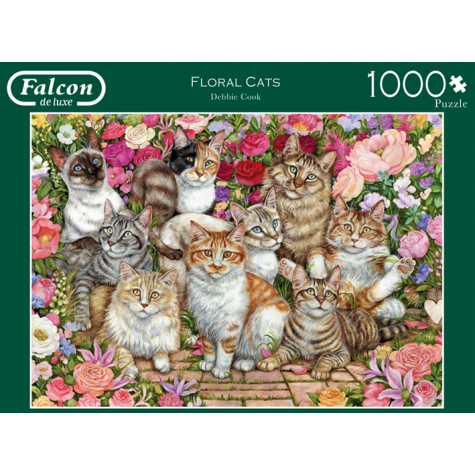 FALCON , JUMBO Puzzle Kočky mezi květy 1000 dílků ~ 3