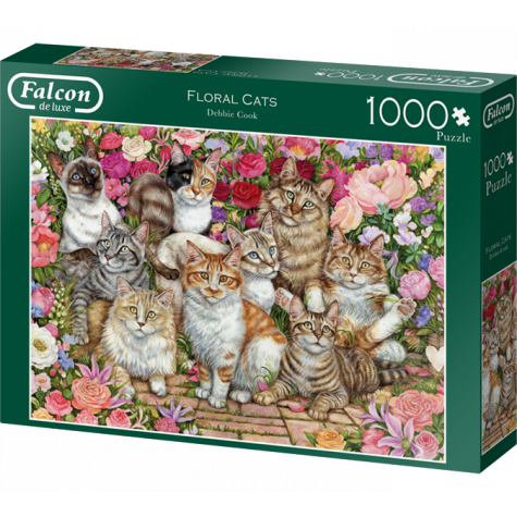 FALCON , JUMBO Puzzle Kočky mezi květy 1000 dílků ~ 1