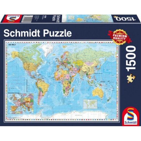 SCHMIDT Puzzle Politická mapa světa 1500 dílků ~ 1