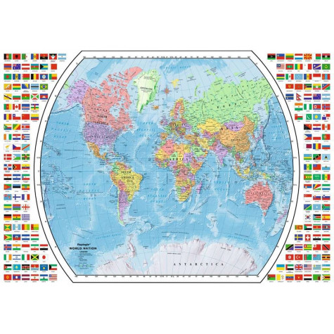 RAVENSBURGER Puzzle Politická mapa světa Národy 1000 dílků
