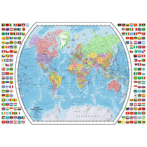 RAVENSBURGER Puzzle Politická mapa světa Národy 1000 dílků ~ 2