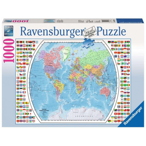 RAVENSBURGER Puzzle Politická mapa světa Národy 1000 dílků ~ 1