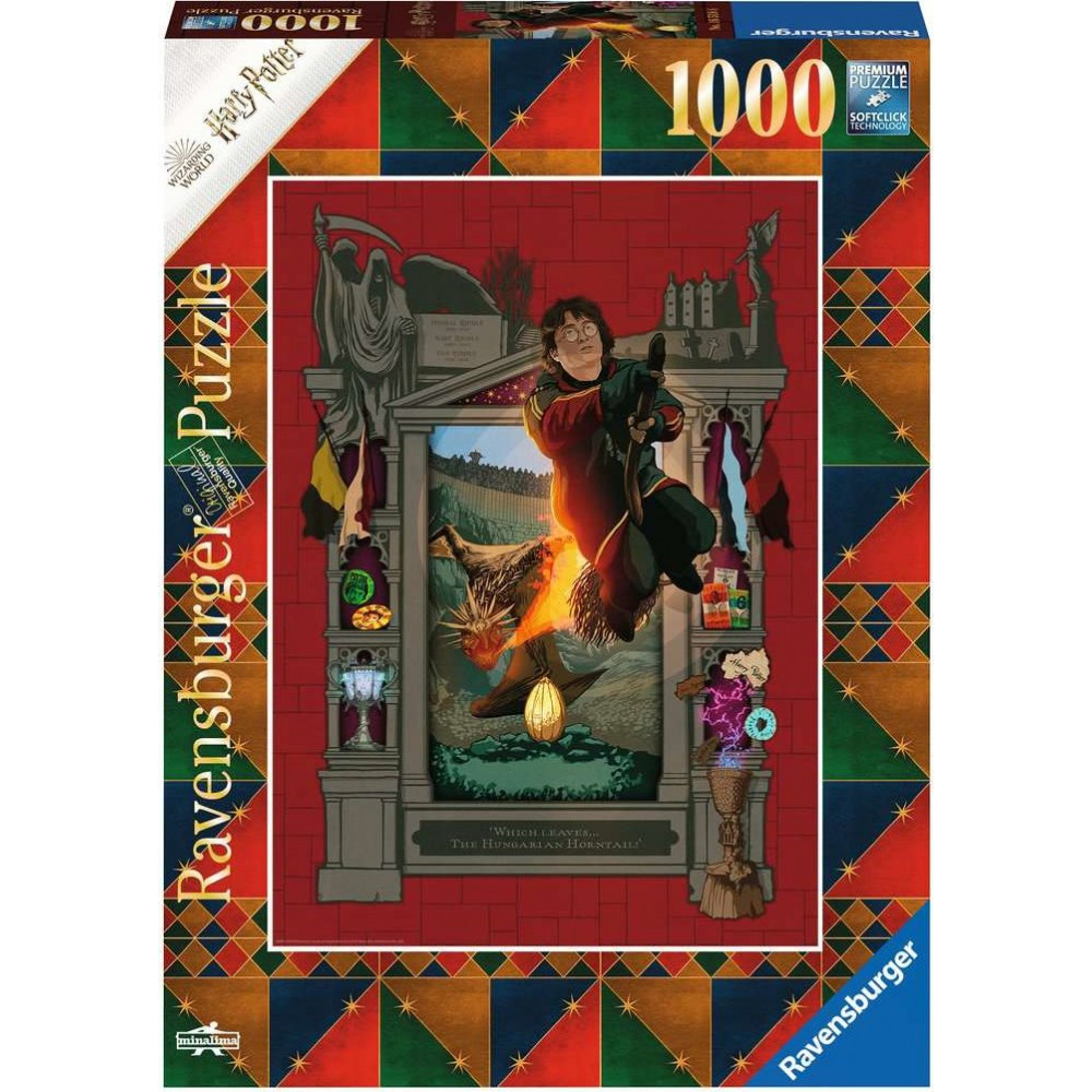 RAVENSBURGER Puzzle Harry Potter: Boj s Maďarským trnoocasým drakem 1000 dílků