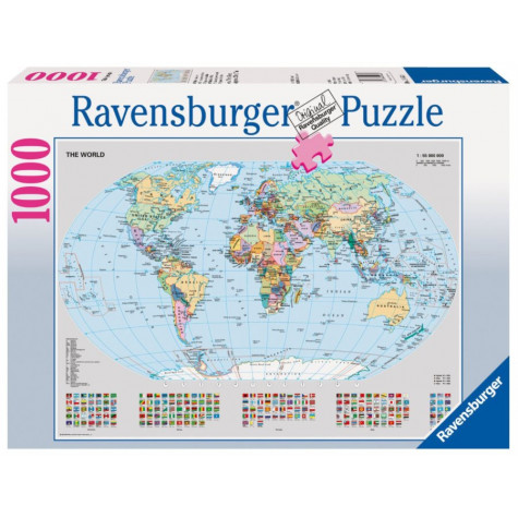 RAVENSBURGER Puzzle Svět Politická mapa světa 1000 dílků ~ 1