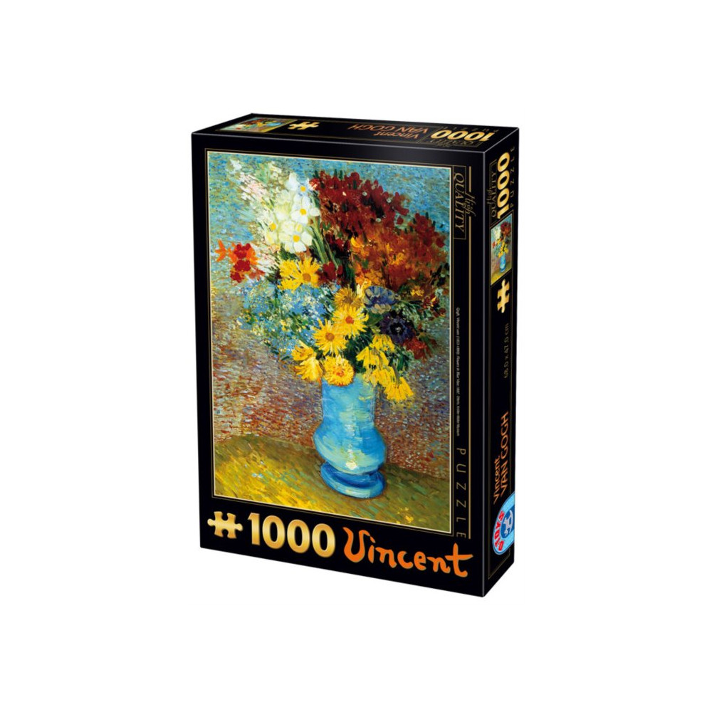 D-TOYS Puzzle Květiny v modré váze 1000 dílků