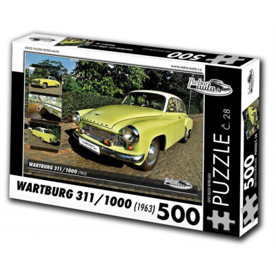 RETRO-AUTA Puzzle č. 28 Wartburg 311,1000 (1963) 500 dílků