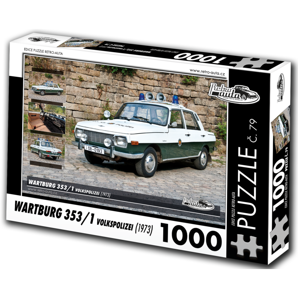 RETRO-AUTA Puzzle č. 79 Wartburg 353,1 Volkspolizei (1973) 1000 dílků