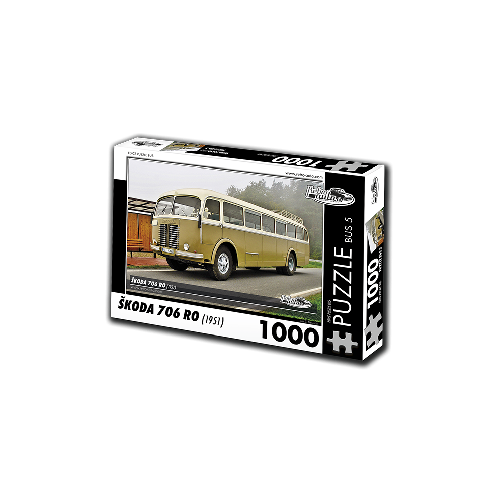 RETRO-AUTA Puzzle BUS č. 5 Škoda 706 RO (1951) 1000 dílků