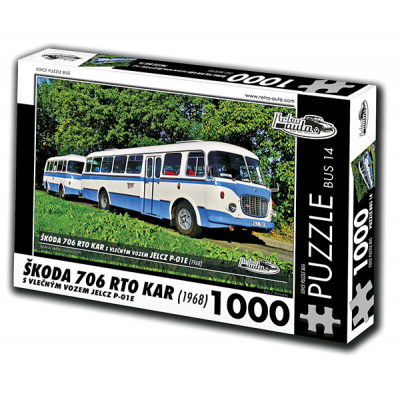 RETRO-AUTA Puzzle BUS č. 14 Škoda 706 RTO KAR (1968) 1000 dílků