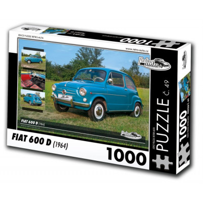 RETRO-AUTA Puzzle č. 49 Fiat 600 D (1964) 1000 dílků