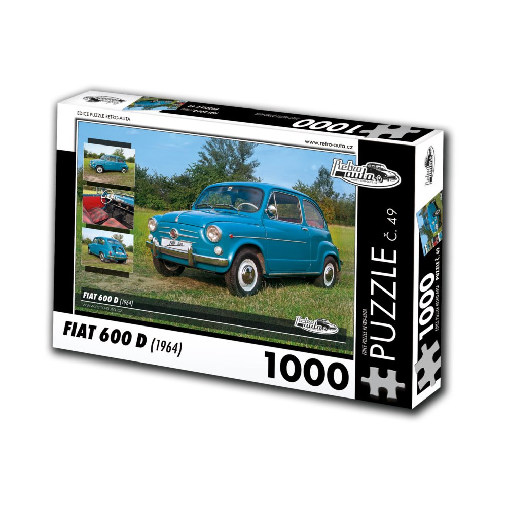 RETRO-AUTA Puzzle č. 49 Fiat 600 D (1964) 1000 dílků