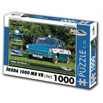 RETRO-AUTA Puzzle č. 33 Škoda 1000 MB VB (1967) 1000 dílků