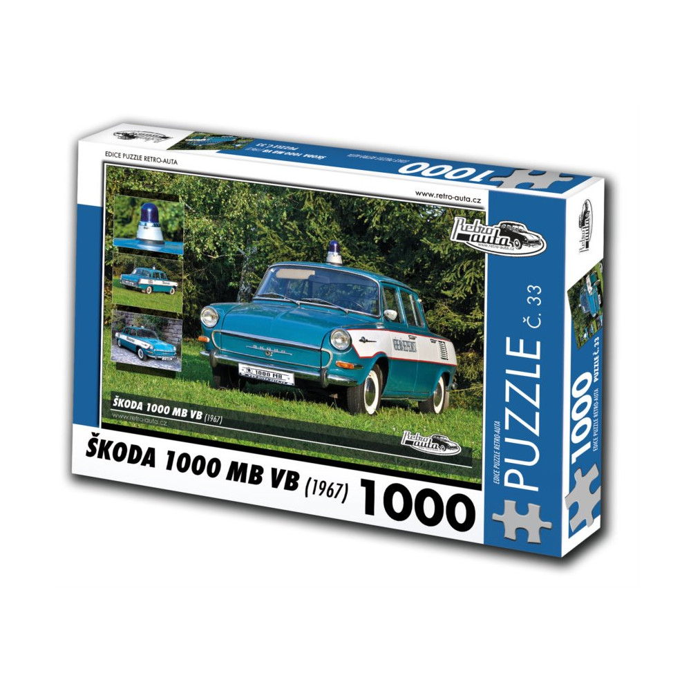 RETRO-AUTA Puzzle č. 33 Škoda 1000 MB VB (1967) 1000 dílků