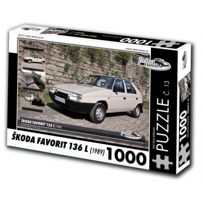 RETRO-AUTA Puzzle č. 13 Škoda Favorit 136 L (1989) 1000 dílků