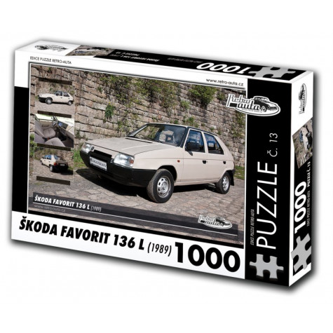 RETRO-AUTA Puzzle č. 13 Škoda Favorit 136 L (1989) 1000 dílků