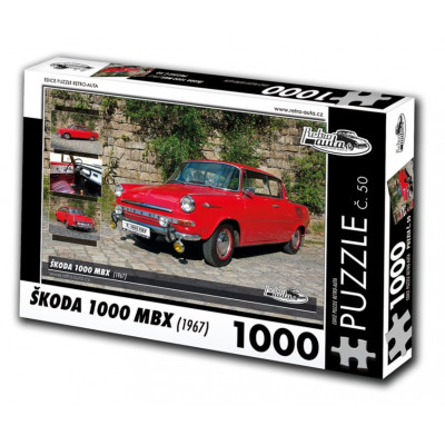 RETRO-AUTA Puzzle č. 50 Škoda 1000 MBX (1967) 1000 dílků
