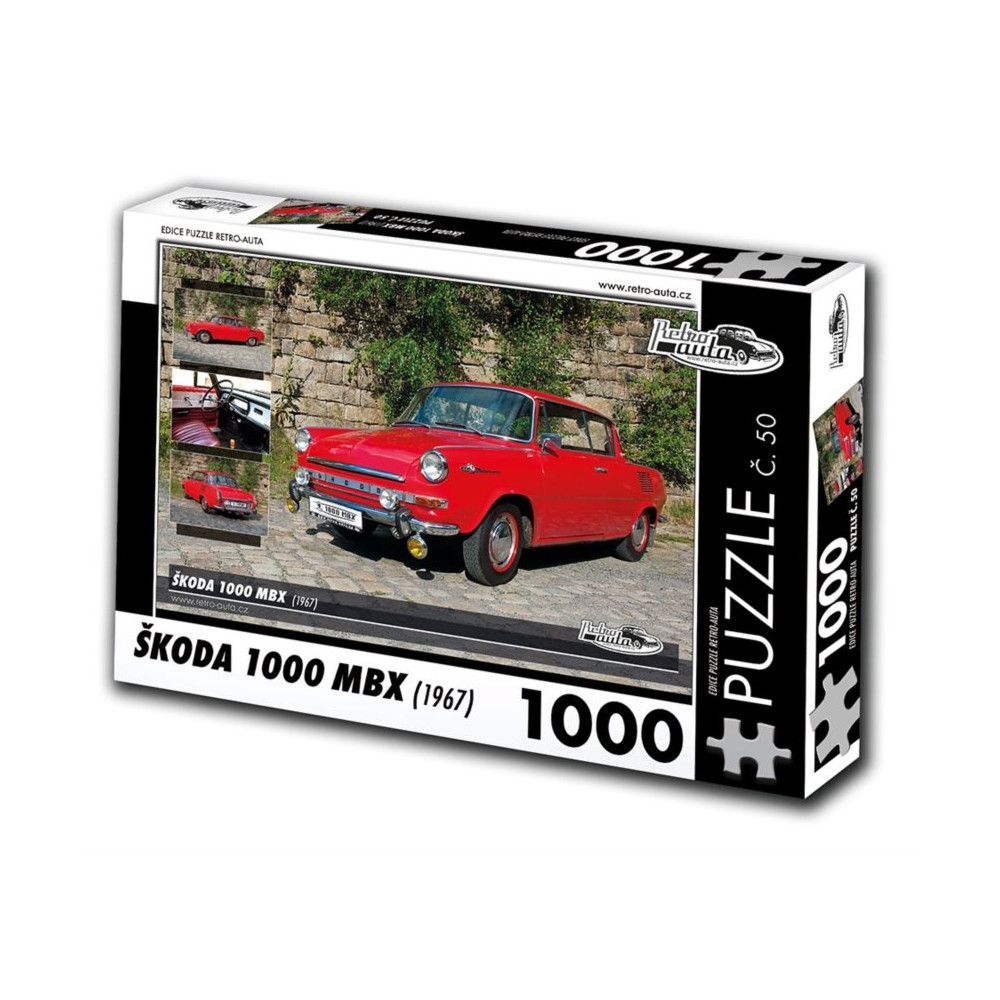 RETRO-AUTA Puzzle č. 50 Škoda 1000 MBX (1967) 1000 dílků