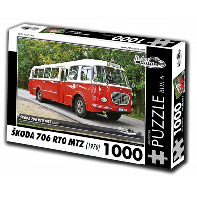 RETRO-AUTA Puzzle BUS č. 6 Škoda 706 RTO MTZ (1970) 1000 dílků