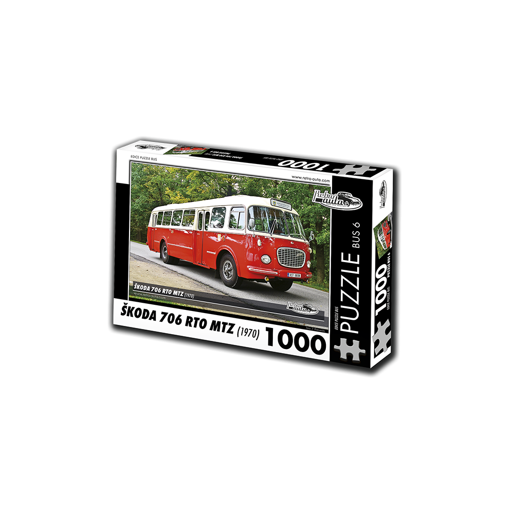 RETRO-AUTA Puzzle BUS č. 6 Škoda 706 RTO MTZ (1970) 1000 dílků