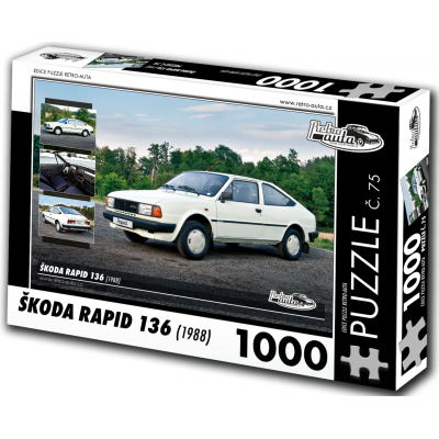 RETRO-AUTA Puzzle č. 75 Škoda RAPID 136 (1988) 1000 dílků