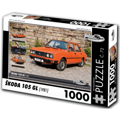 RETRO-AUTA Puzzle č. 72 Škoda 105 GL (1981) 1000 dílků