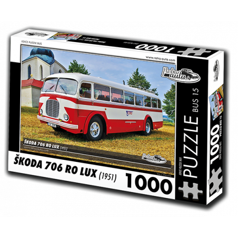 RETRO-AUTA Puzzle BUS č. 15 Škoda 706 RO LUX (1951) 1000 dílků