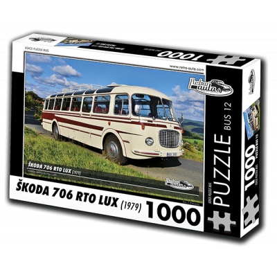 RETRO-AUTA Puzzle BUS č. 12 Škoda 706 RTO LUX (1979) 1000 dílků