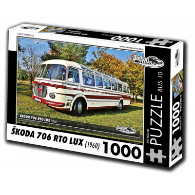 RETRO-AUTA Puzzle BUS č. 10 Škoda 706 RTO LUX (1960) 1000 dílků