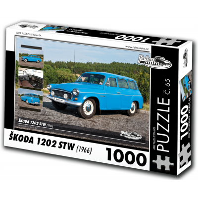 RETRO-AUTA Puzzle č. 65 Škoda 1202 STW (1966) 1000 dílků