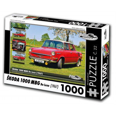 RETRO-AUTA Puzzle č. 22 Škoda 1000 MBG De Luxe (1967) 1000 dílků