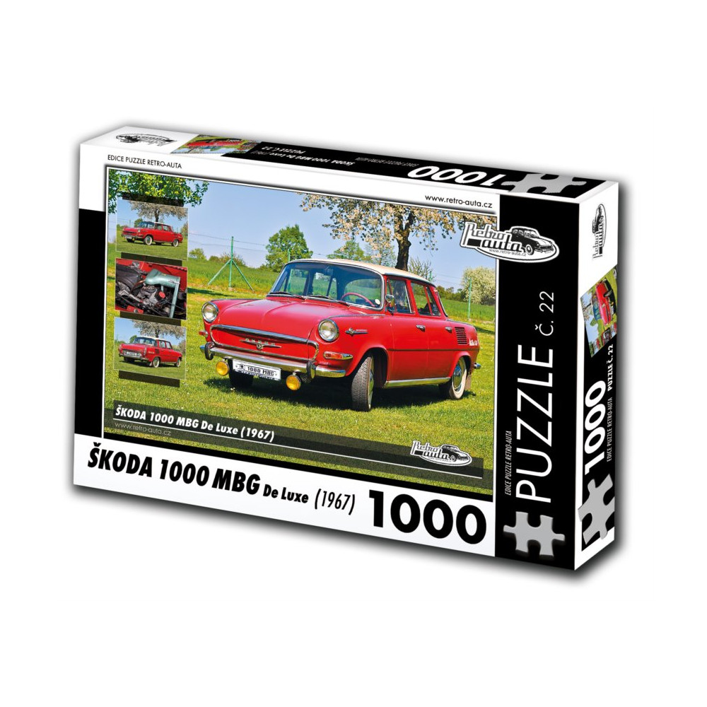 RETRO-AUTA Puzzle č. 22 Škoda 1000 MBG De Luxe (1967) 1000 dílků