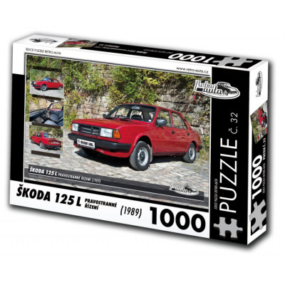 RETRO-AUTA Puzzle č. 32 Škoda 125 L pravostranné řízení (1989) 1000 dílků