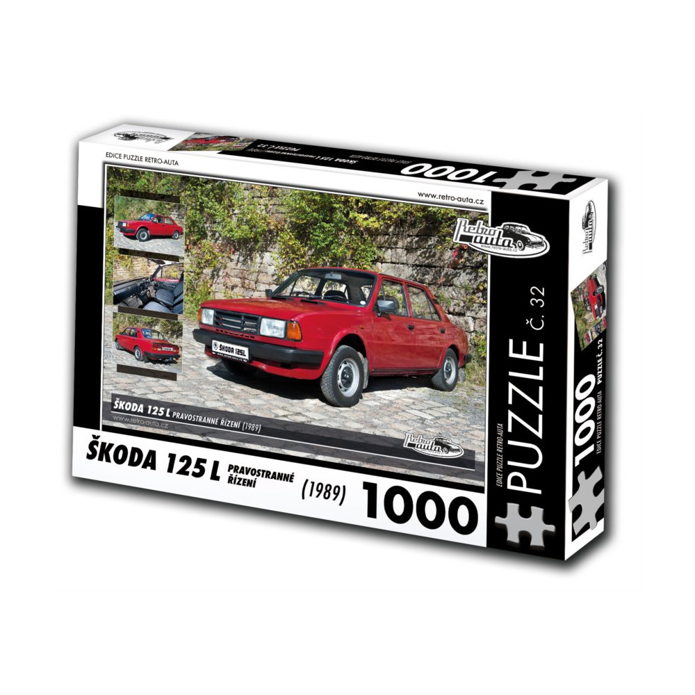 RETRO-AUTA Puzzle č. 32 Škoda 125 L pravostranné řízení (1989) 1000 dílků