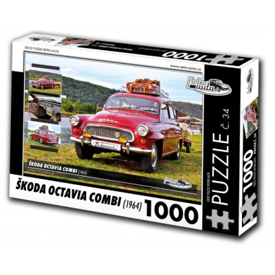 RETRO-AUTA Puzzle č. 34 Škoda Octavia Combi (1964) 1000 dílků