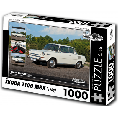 RETRO-AUTA Puzzle č. 68 Škoda 1100 MBX (1968) 1000 dílků