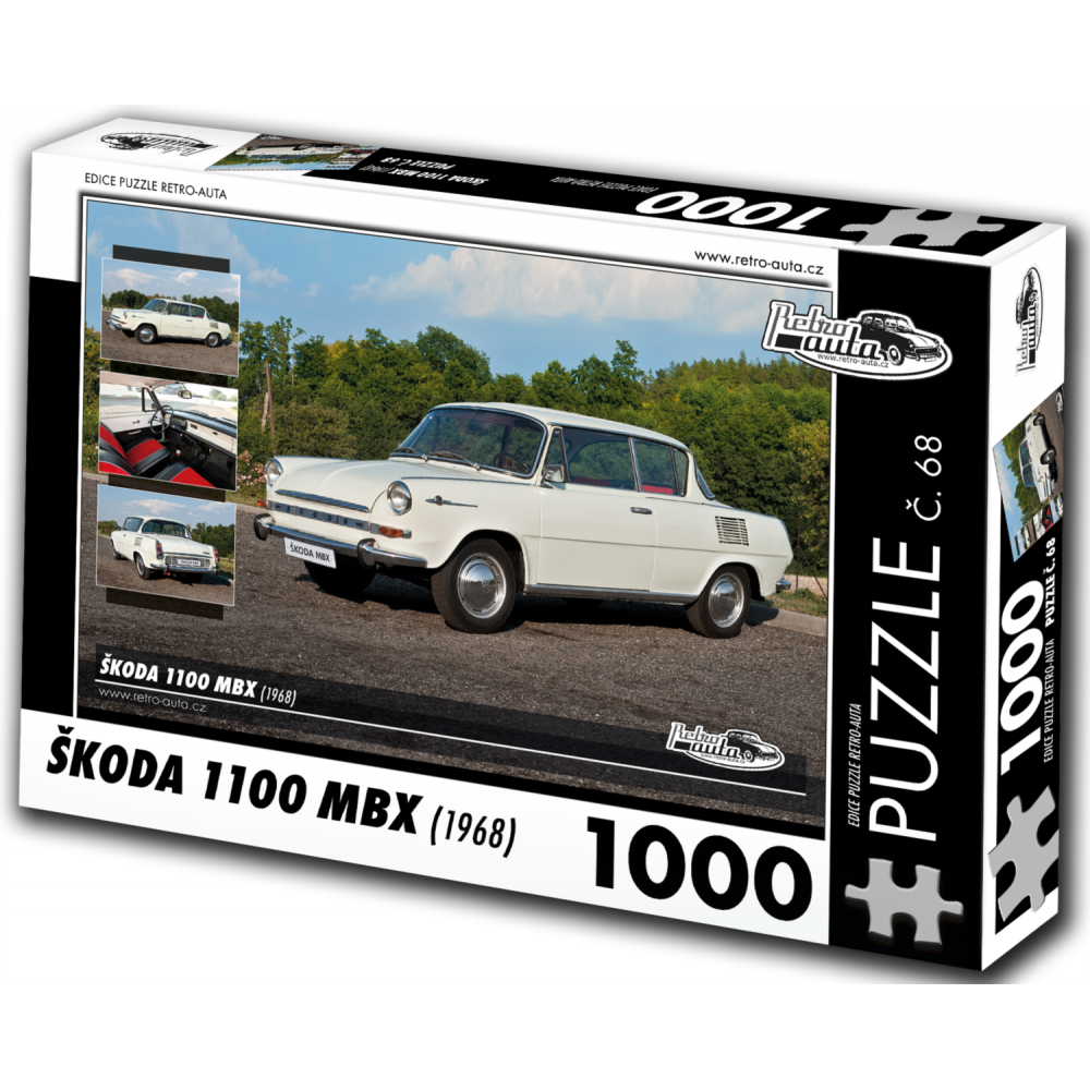 RETRO-AUTA Puzzle č. 68 Škoda 1100 MBX (1968) 1000 dílků