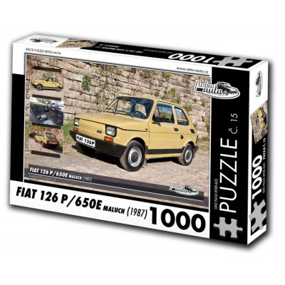 RETRO-AUTA Puzzle č. 15 Fiat 126P, 650E maluch (1983) 1000 dílků