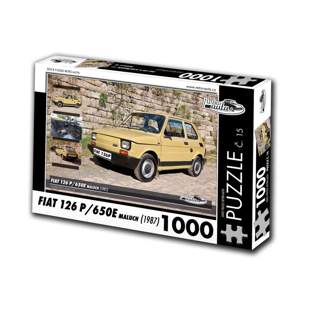 RETRO-AUTA Puzzle č. 15 Fiat 126P, 650E maluch (1983) 1000 dílků