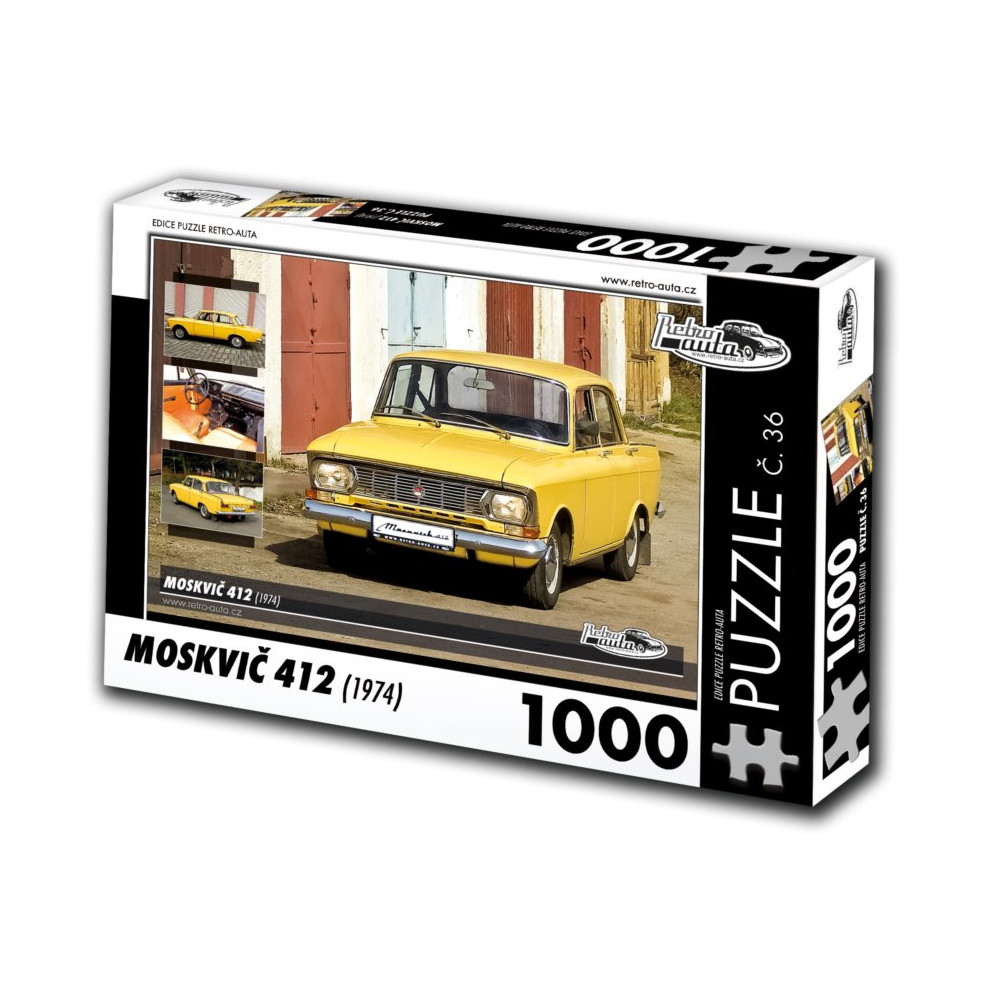 RETRO-AUTA Puzzle č. 36 Moskvič 412 (1974) 1000 dílků