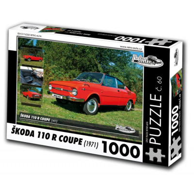 RETRO-AUTA Puzzle č. 60 Škoda 110 R Coupe (1971) 1000 dílků