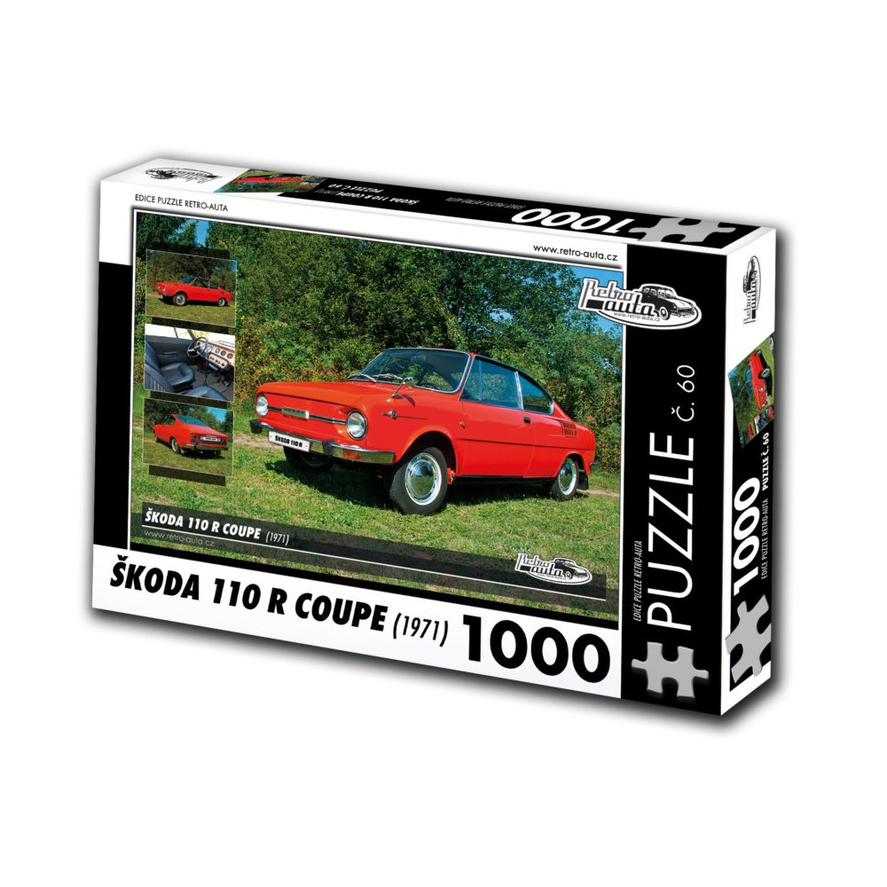 RETRO-AUTA Puzzle č. 60 Škoda 110 R Coupe (1971) 1000 dílků