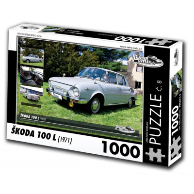 RETRO-AUTA Puzzle č. 8 Škoda 100 L (1971) 1000 dílků