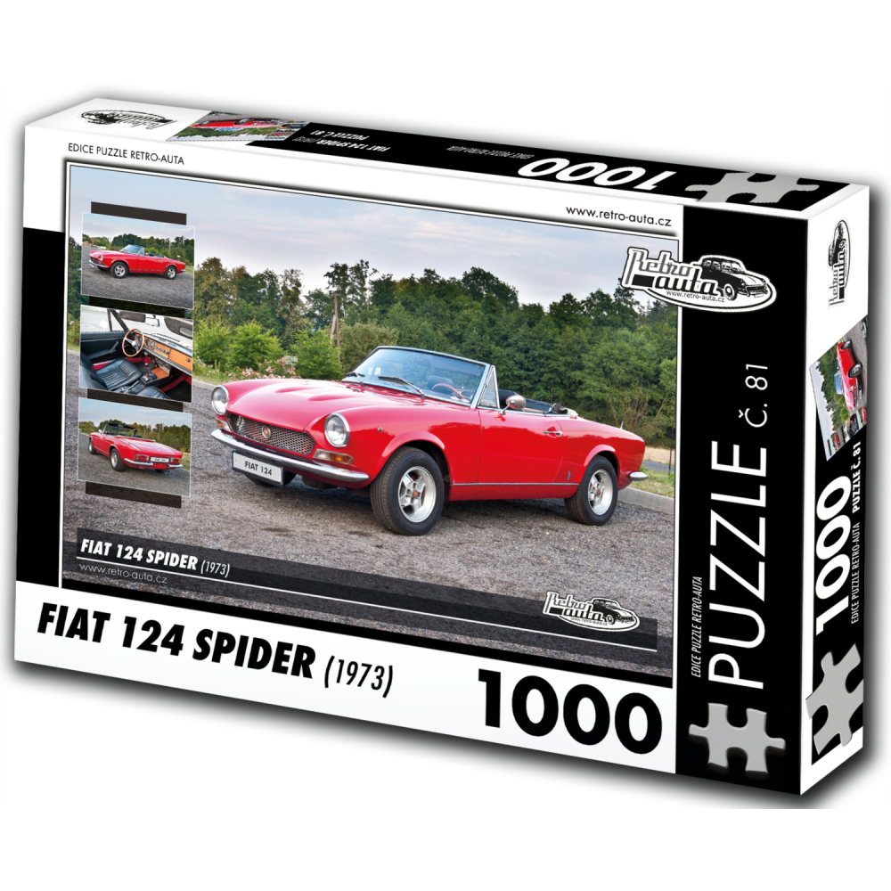 RETRO-AUTA Puzzle č. 81 Fiat 124 SPIDER (1973) 1000 dílků