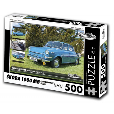 RETRO-AUTA Puzzle č. 7 Škoda 1000 MB (1966) 500 dílků