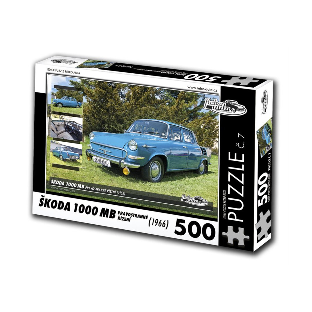 RETRO-AUTA Puzzle č. 7 Škoda 1000 MB (1966) 500 dílků