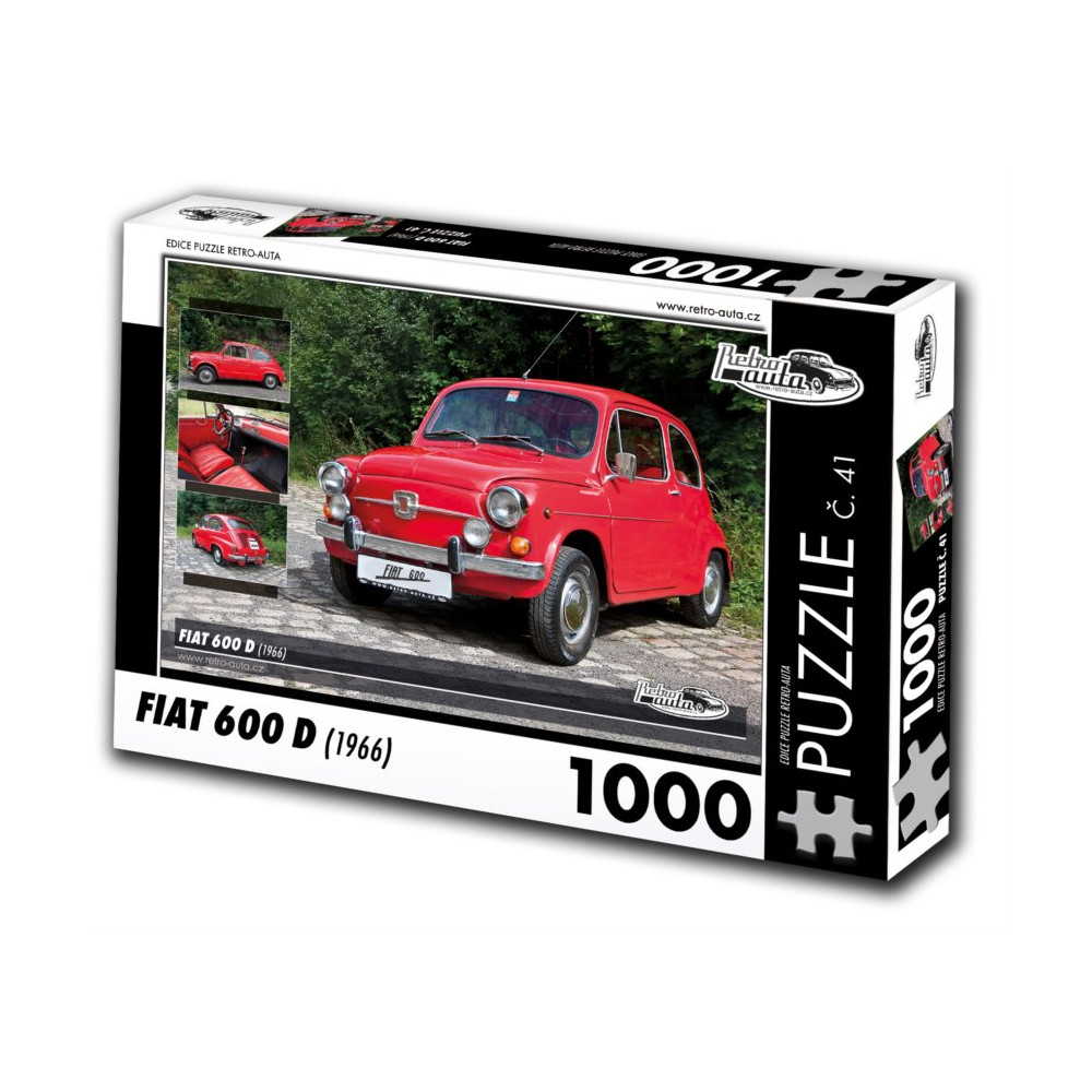 RETRO-AUTA Puzzle č. 41 Fiat 600 D (1966) 1000 dílků