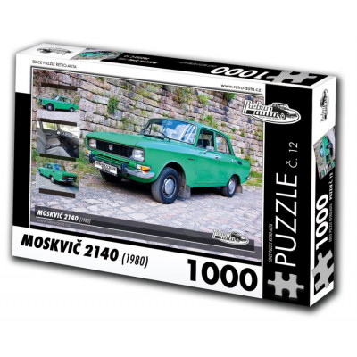 RETRO-AUTA Puzzle č. 12 Moskvič 2140 (1980) 1000 dílků