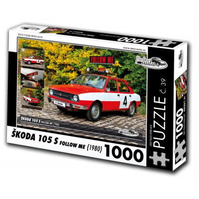 RETRO-AUTA Puzzle č. 39 Škoda 105 S Follow Me (1980) 1000 dílků