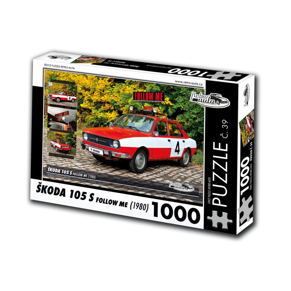 RETRO-AUTA Puzzle č. 39 Škoda 105 S Follow Me (1980) 1000 dílků